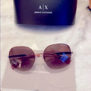 Armani Exchange Rose gold aviator sunglasses